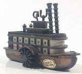 Vintage Mark Twain River Boat Paddle Steam Boat Miniature Metal Pencil Sharpener Doll House Furniture