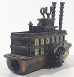 Vintage Mark Twain River Boat Paddle Steam Boat Miniature Metal Pencil Sharpener Doll House Furniture