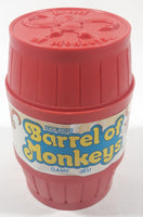 Vintage 1989 Milton Bradley Coleco No. 83120 Barrel of Monkey's 14 Red Plastic Toy Monkeys in a Barrel