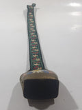 Vintage Austria Hand Painted Brass Cowbell With Flower Embroidered Ribbon