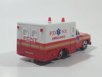 RealToy F.D. N.Y, Ambulance White and Red Die Cast Toy Car Vehicle