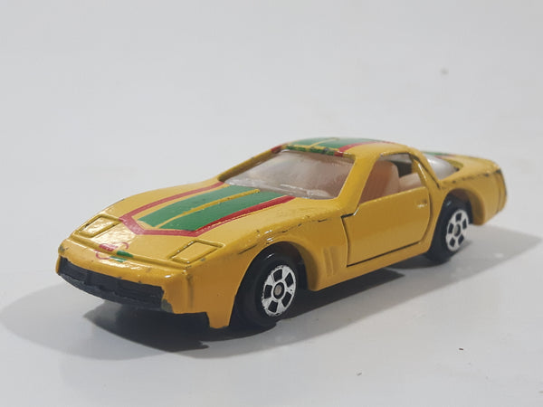 Soma Super Wheels Corvette C4 Yellow Die Cast Toy Car Vehicle with Opening Doors