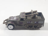 Vintage Zee Toys Zylmex Armored Half Truck T431 U.S.A. 8804 8A-43 Troop Carrier Dark Green Die Cast Toy Car Military Vehicle