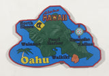 Oahu Hawaii 2 3/8" x 3 1/2" Rubber Fridge Magnet