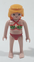 Geobra Playmobil Woman in Red Bikini Swim Suit 2 3/4" Tall Toy Figure