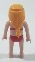 Geobra Playmobil Woman in Red Bikini Swim Suit 2 3/4" Tall Toy Figure