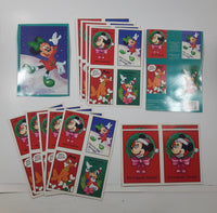 Rare Carlton Cards The Walt Disney Company Mickey Mouse Minnie Mouse Pluto Perforated Christmas Cards 9 Small Sheets 2 Large Sheets