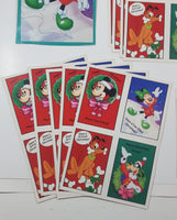 Rare Carlton Cards The Walt Disney Company Mickey Mouse Minnie Mouse Pluto Perforated Christmas Cards 9 Small Sheets 2 Large Sheets