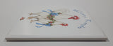 Vintage Welcome Friends White Chicken Hens with Blue Bows Themed 6" x 6" Ceramic Tile Trivet