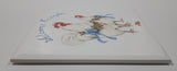 Vintage Welcome Friends White Chicken Hens with Blue Bows Themed 6" x 6" Ceramic Tile Trivet