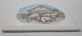 Vintage Mud Covered Pigs and Barn Themed 6" x 6" Ceramic Tile Trivet