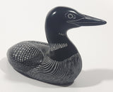 Vintage Boma Loon Bird 5 1/4" Long Carved Black Stone Sculpture Made in Canada