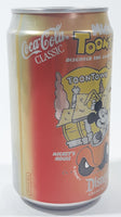 1986 Coca Cola Classic Mickey's Toontown Disneyland Anaheim California 4 3/4" Tall Aluminum Metal Soda Pop Can NEVER OPENED