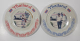 Set of Vintage World Travel Service Limited Thailand 6" Plates with Man and Woman Photos On Them