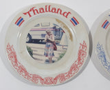 Set of Vintage World Travel Service Limited Thailand 6" Plates with Man and Woman Photos On Them