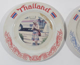 Set of Vintage World Travel Service Limited Thailand 6" Plates with Man and Woman Photos On Them