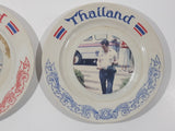Set of Vintage World Travel Service Limited Thailand 6" Plates with Man and Woman Photos On Them