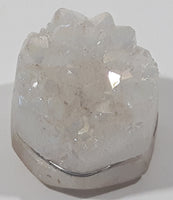 Raw Clear White Sparkling Quartz Crystal Necklace Pendant