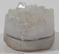 Raw Clear White Sparkling Quartz Crystal Necklace Pendant