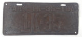 Antique 1935 Idaho Farm TK 35 IDA Metal Vehicle License Plate Tag 1K 35