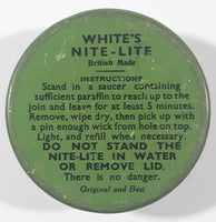 Antique White's Nite Lite Candle Wick Tin Metal Can