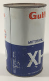 Vintage Gulf Gulflube XHD SAE 20W-20 1.13 Litre Motor Oil Metal Can FULL