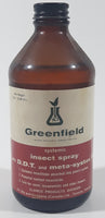 Vintage Elanco Products Greenfield Systemic Insect Spray 228mL 8 Fl Oz 5 1/2" Tall Brown Glass Bottle