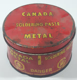 Vintage The Canada Metal Co Ltd Canada Metal Soldering Paste Red Can