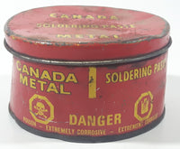 Vintage The Canada Metal Co Ltd Canada Metal Soldering Paste Red Can