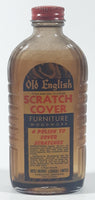 Vintage Boyle-Midway Old English Scratch Cover Furniture Polish 5 5/8" Tall Clear Embossed Glass Bottle with Paper Label