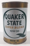 Vintage Quaker State Super Blend 10W-30 HD Motor Oil 1 Litre Metal Can