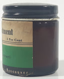 Rare Antique Barham White Precipitate Ointment 2" Tall Brown Glass Jar with Metal Lid