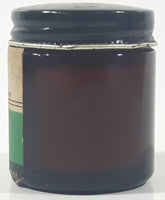 Rare Antique Barham White Precipitate Ointment 2" Tall Brown Glass Jar with Metal Lid