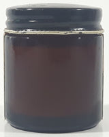 Rare Antique Barham White Precipitate Ointment 2" Tall Brown Glass Jar with Metal Lid