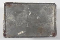 Vintage White Painted 4 3/4" Wide Treasure Chest Style Embossed Metal Recipe Box