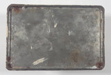 Vintage White Painted 4 3/4" Wide Treasure Chest Style Embossed Metal Recipe Box