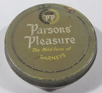 Vintage Parsons' Pleasure The Mild form of Barneys 2 Oz. Olive Green Tin Metal Can