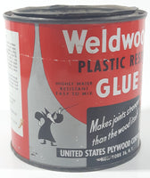 Vintage Weldwood Plastic Resin Glue 4" Tall Metal Can