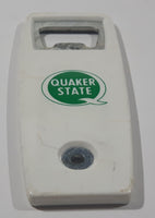 Vintage Quaker State White Hard Plastic and Metal Bottle Opener