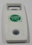 Vintage Quaker State White Hard Plastic and Metal Bottle Opener