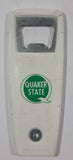 Vintage Quaker State White Hard Plastic and Metal Bottle Opener