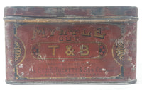 Antique T & B Renowned Half Pound Myrtle Cut Tobacco Tin Metal Container