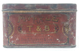 Antique T & B Renowned Half Pound Myrtle Cut Tobacco Tin Metal Container