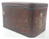 Antique T & B Renowned One Pound Myrtle Cut Tobacco Tin Metal Container