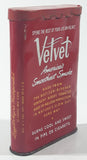 Vintage Velvet Pipe & Cigarette Tobacco 1 1/2 Oz. Red 4 1/2" Tall Hinged Metal Tin