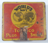 Antique Rock City Tobacco Co Ltd World's Navy Plug Cut Smoking Tobacco Tin Metal Container