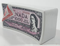 Canada Canadian $1000 One Thousand Dollar Bill Stack Shaped Ceramic Coin Bank