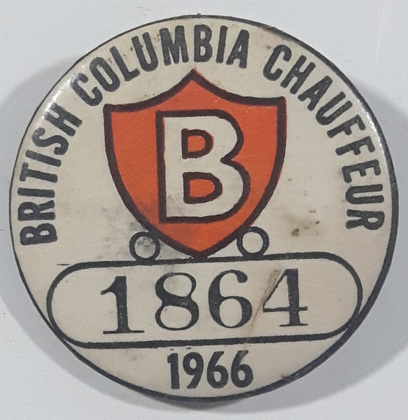 Vintage 1966 British Columbia Class B Chauffeur License Badge Pin 1864