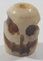 Detailed Skull Shaped Tiny 3/8" Carved Bone Pendant