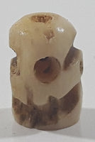 Detailed Skull Shaped Tiny 3/8" Carved Bone Pendant